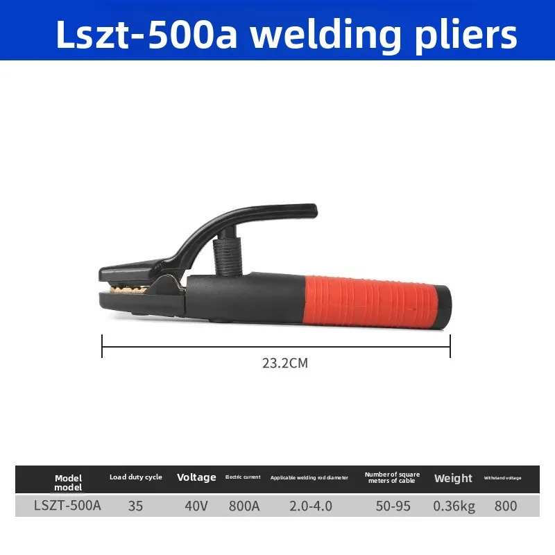 Heavy Duty Pure Copper Welding Clamp Electrode Holder Heat Resistant Insulated Handle For Factory Metal Welding Work