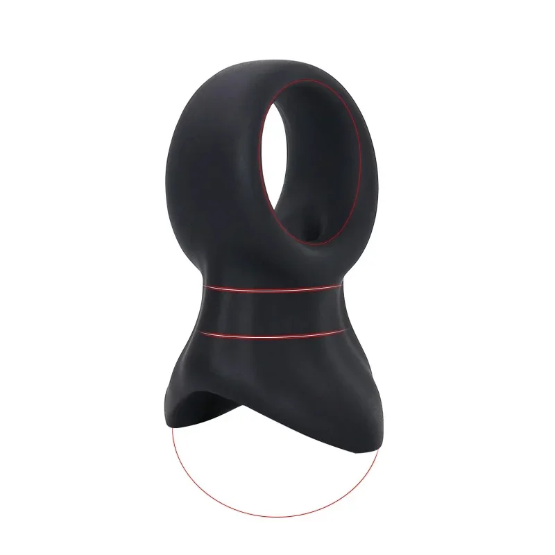 Male Semen Lock Penis Ring Scrotum Cock Ring Bondage Erection Delay Ejaculation Reusable Enlargement Ball Stretcher BDSM Sex Toy view 2