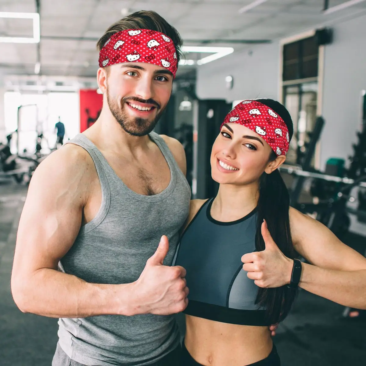 Nestandartní sanrio ahoj kočička sportovní čelenka pro ženy muži natahovací vláha odvod atletický sweatbands