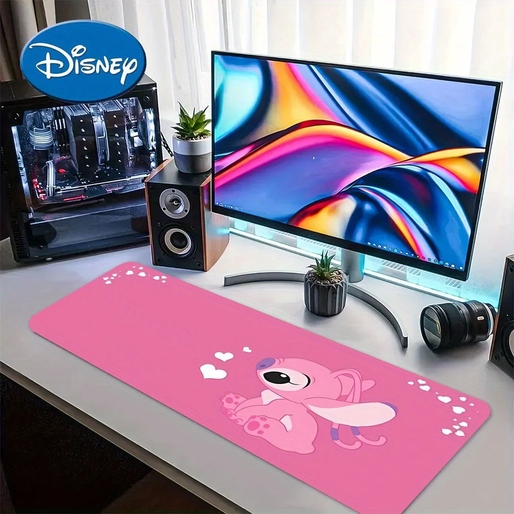 (Authorized) [Easter] [Ramadan] Disney 1pc Mouse Pad Featuring Stitch - Washable Rubber Extended Desk Mat with a Non-Slip Base -