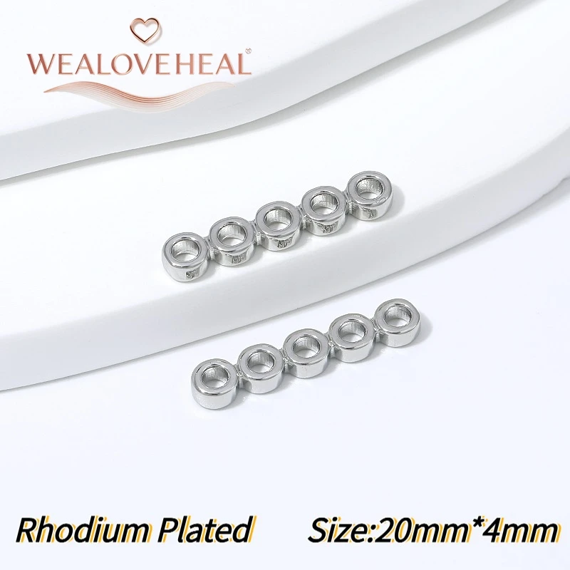 18K vergoldete Messing-Flachperlenverbinder mit mehreren Löchern, 2-10 Loch-Optionen, DIY-Zubehör für mehrsträngige Halsketten und Armbänder. – Detail 27