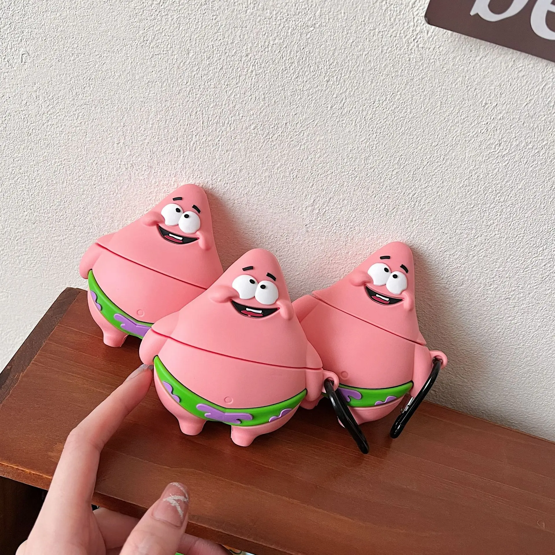 Patrick Star Lustig für Airpods Pro 2 Hülle, 3D stoßfeste Kopfhörer-Silikonhülle für Airpods 3 2 1 Hülle Funda Kinder Jungen Mädchen