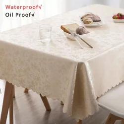 1pc European Style Waterproof Tablecloth,All Seasons Oil-Proof And Water-Proof PU Tablecloth,Rectangular Table Cover For Dining
