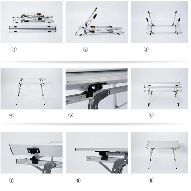 Folding Camping Table Outdoor BBQ Backpacking Aluminum Alloy Desk Furniture Computer Bed Portable Durable Barbecue Lightweight