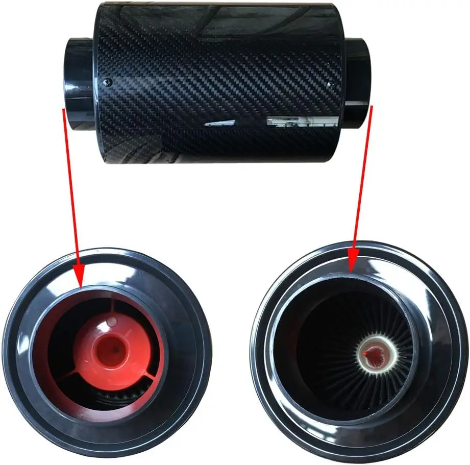 GM 3-дюймовый комплект закрытого впускного шланга с подачей фильтра холодного воздуха из углеродного волокна