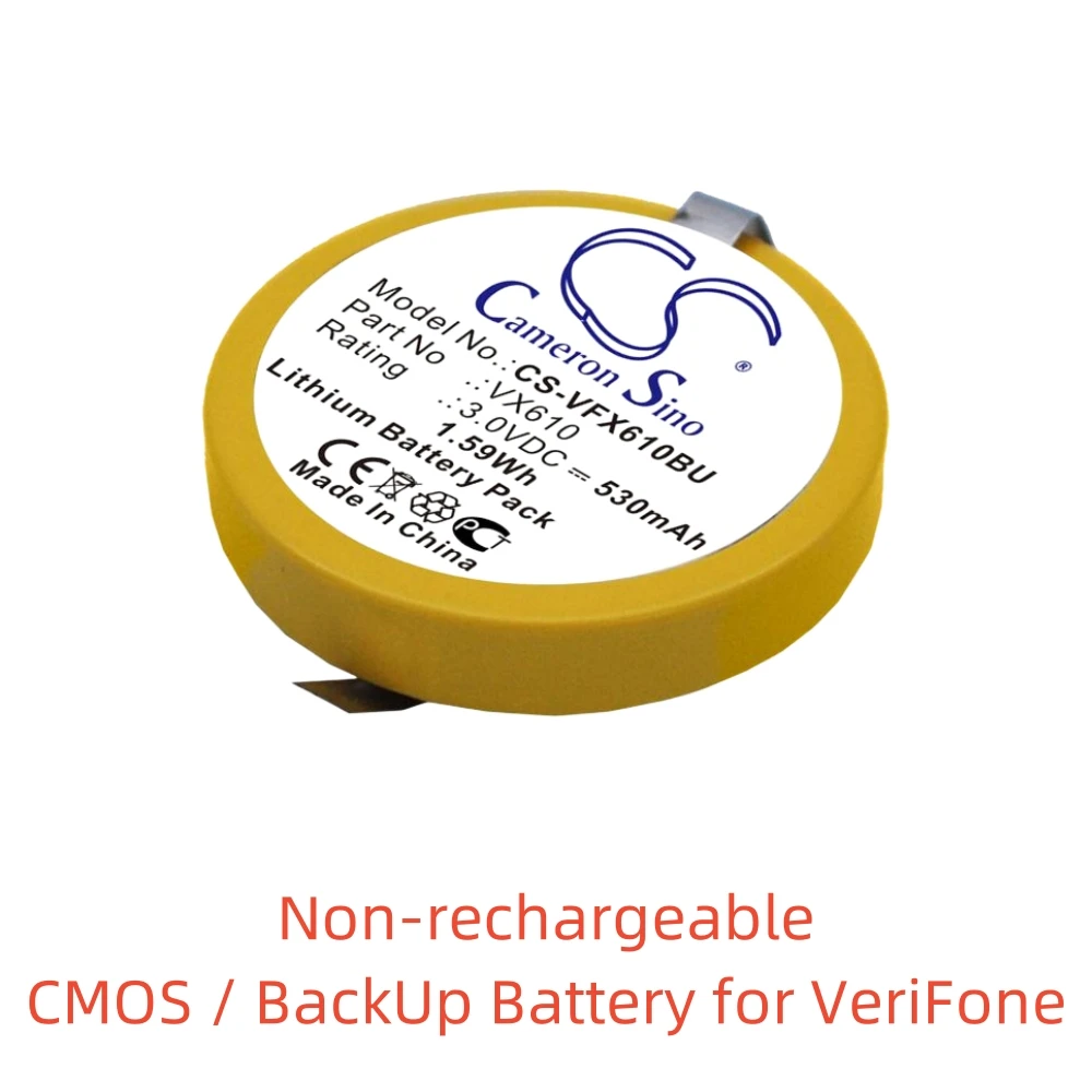 Nicht wiederauf ladbare Lithium batterie für Verifone cmos/Backup. 3,0 V,530mAh, vx610 drahtloses Kreditkarten gerät