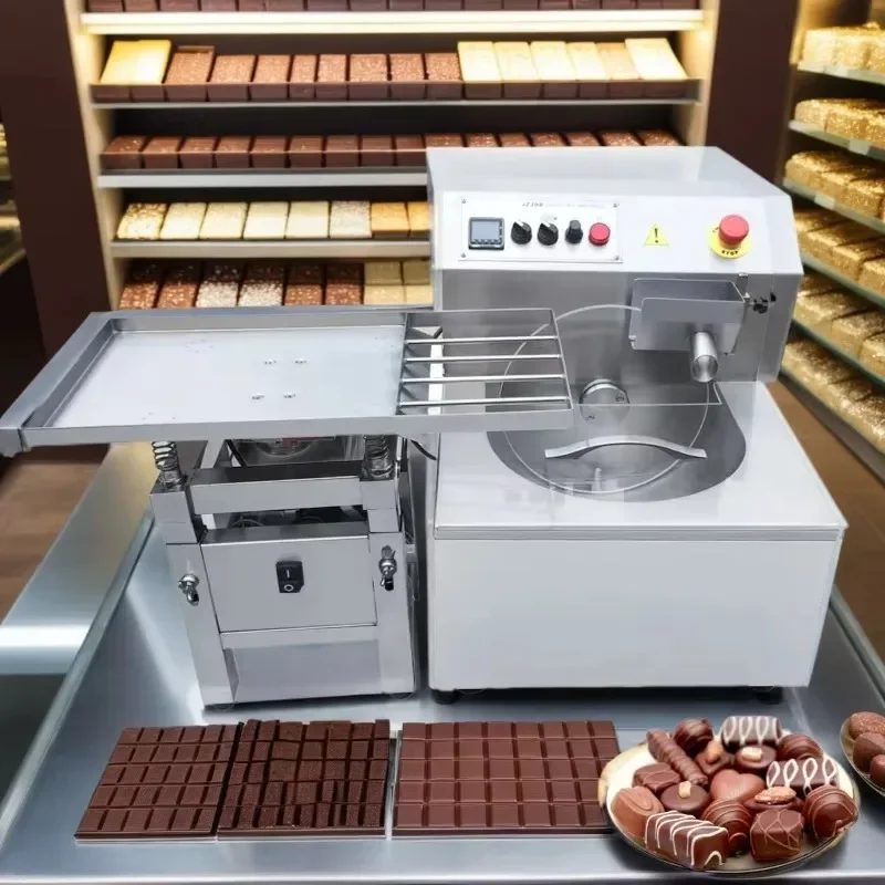 Custom Small Chocolate Coating Machine Conveyor Belt Chocolate Enrober for Raisin Cookie Cake Praline Tempering Coating Process