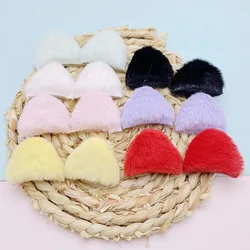 42Pcs 4*3.4CM Two Side Felt Cat Ear Padded Appliques For Children Hat Sewing DIY Headband Hair Clip Accessories Patches