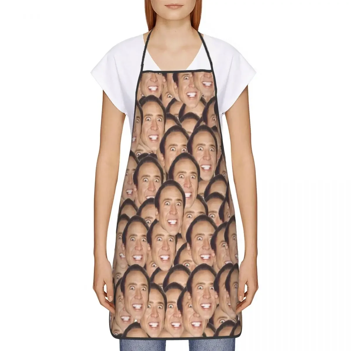 Nicolas Cage Meme Apron Women Men Unisex Bib Kitchen Cooking Tablier Cuisine Chef Gardening