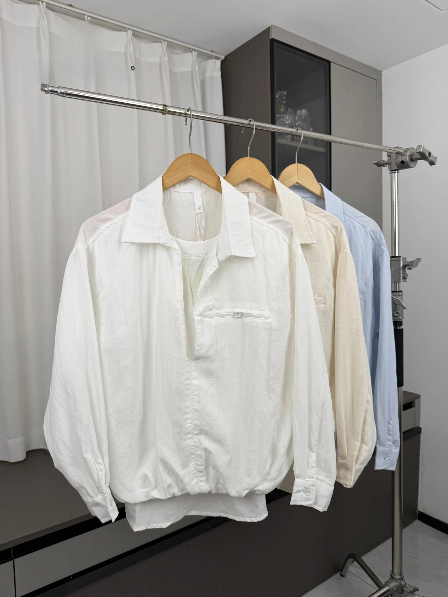 Comfortable Breathable Men's Casual Shirt Autumn Season Couple Style Linen Lyocell Blend Long Sleeve Fashion Urban Wear