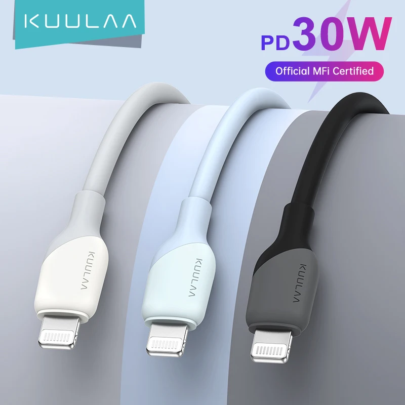 KUULAA MFi Lightning Cable For iPhone 14 13 12 11 Pro XS Max X PD30W Fast Charging USB C to for iPhone 8 7 6 s Plus Charge Cord