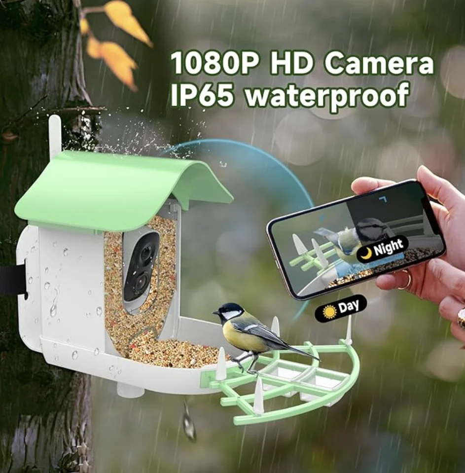 

STLFHot-selling Waterproof 2.4GHZ Smart App Control Bird CamerassFeeder Solar Powered 2K Video CamerassBird Feeder