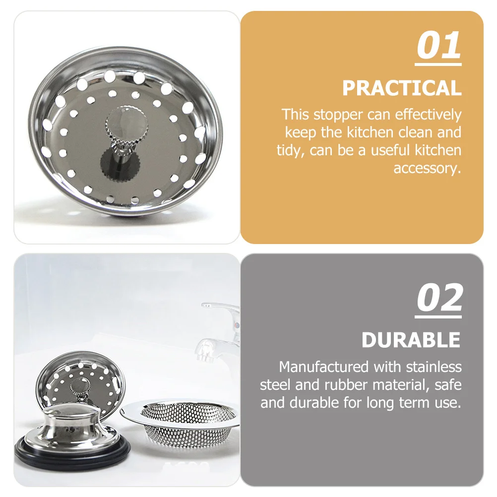 الفولاذ المقاوم للصدأ بالوعة استنزاف المكونات المطبخ النفايات سدّادة سهلة التركيب نظيفة مرتبة بالوعة غطاء للصرف حوض قابس التصريف