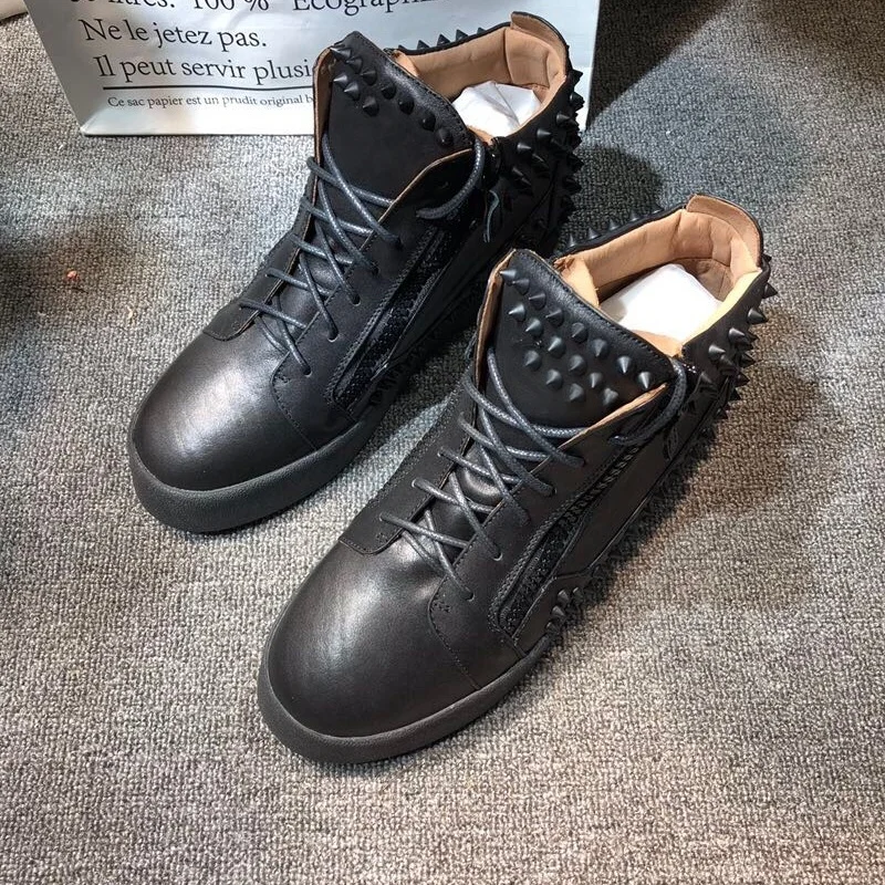 

Top Casual Sneakers for Men Brand Designer Women High-top Tennis shoes 35-48 Luxury Genuine Leather GZ Sports shoes A705