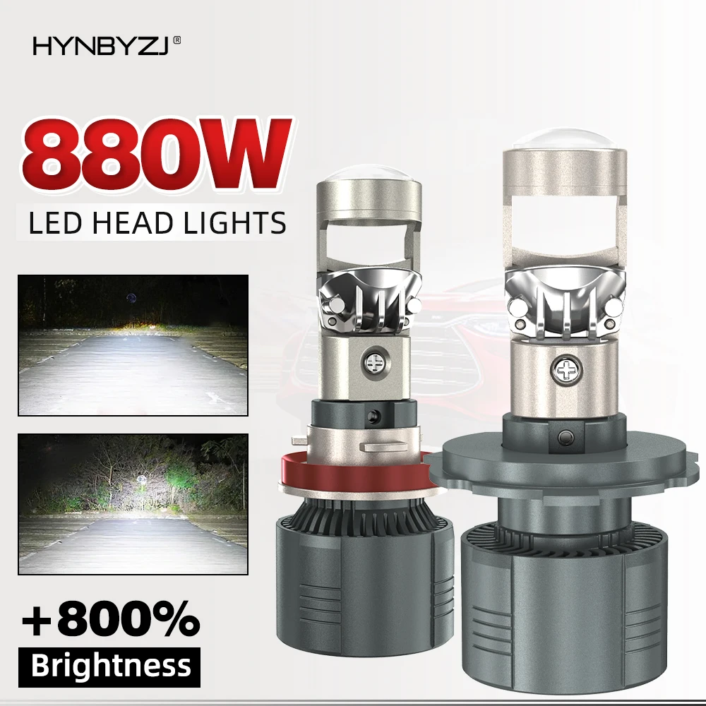 

HYNBYZJ H7 Canbus Car Headlight Mini Lens H4 H8 9005 9006 HB3 HB4 LED Projector Bulb 6000K H11 Auto Motorcycle Mini Lens 12V