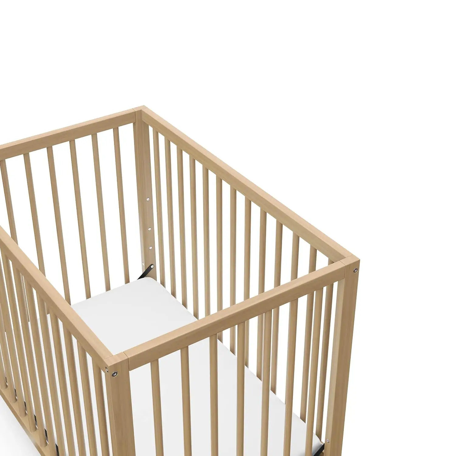 Teddi 4-in-1 Convertible Mini Crib with Bonus Water-Resistant Mattress (Driftwood) , 2.75-Inch Mattress Included