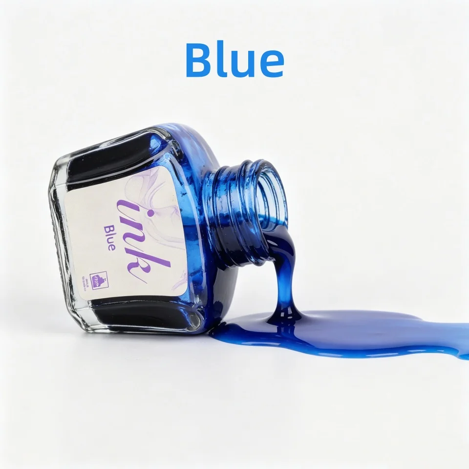 50 ml schwarze/rote/blaue/türkisfarbene Stifttinte, fortschrittlicher, nicht kohlenstoffhaltiger, nicht verstopfender Stift für Erwachsene, Büro, Studenten, Kalligrafie-Übungen, Glas – Detail 9