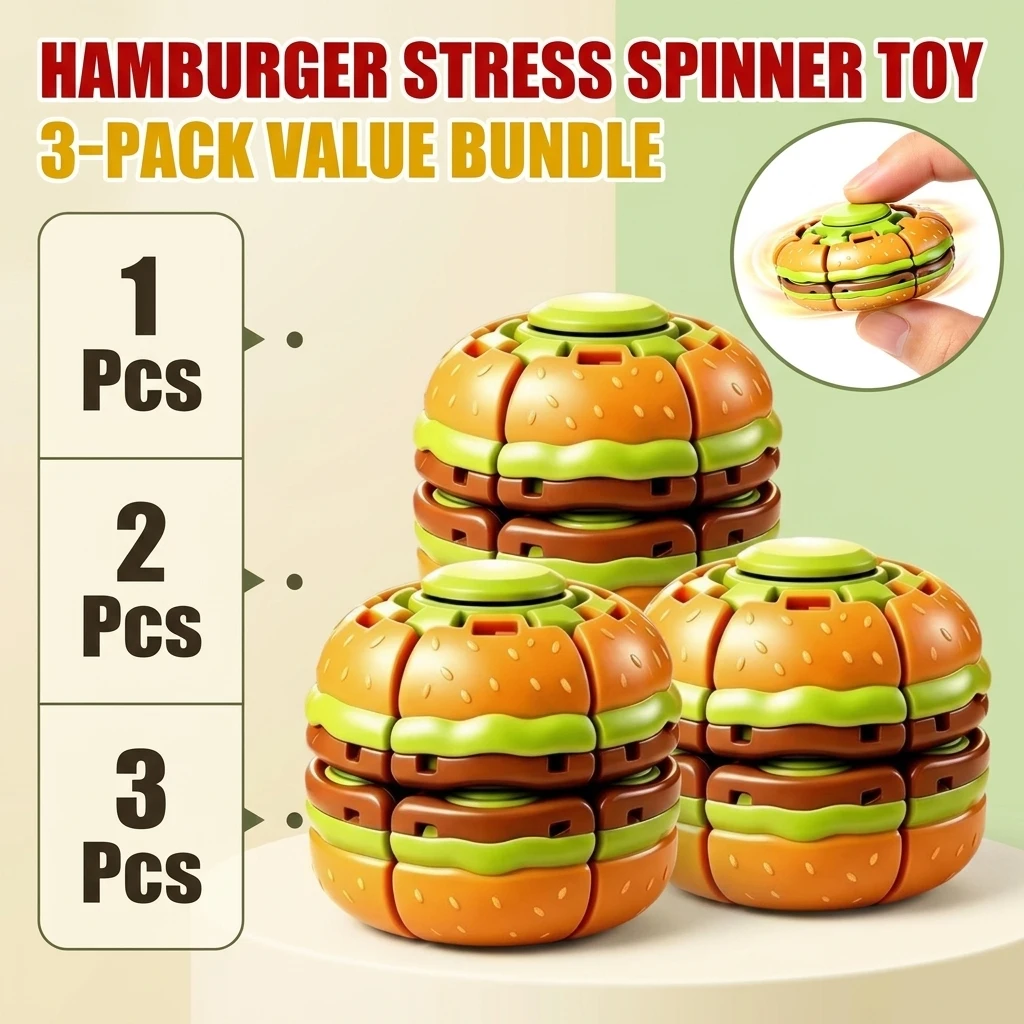 Press The Gyro Ball Decompression Toy The New and Strange Fingertip Gyro Tide Play Cross-border Burger Spinning Ball