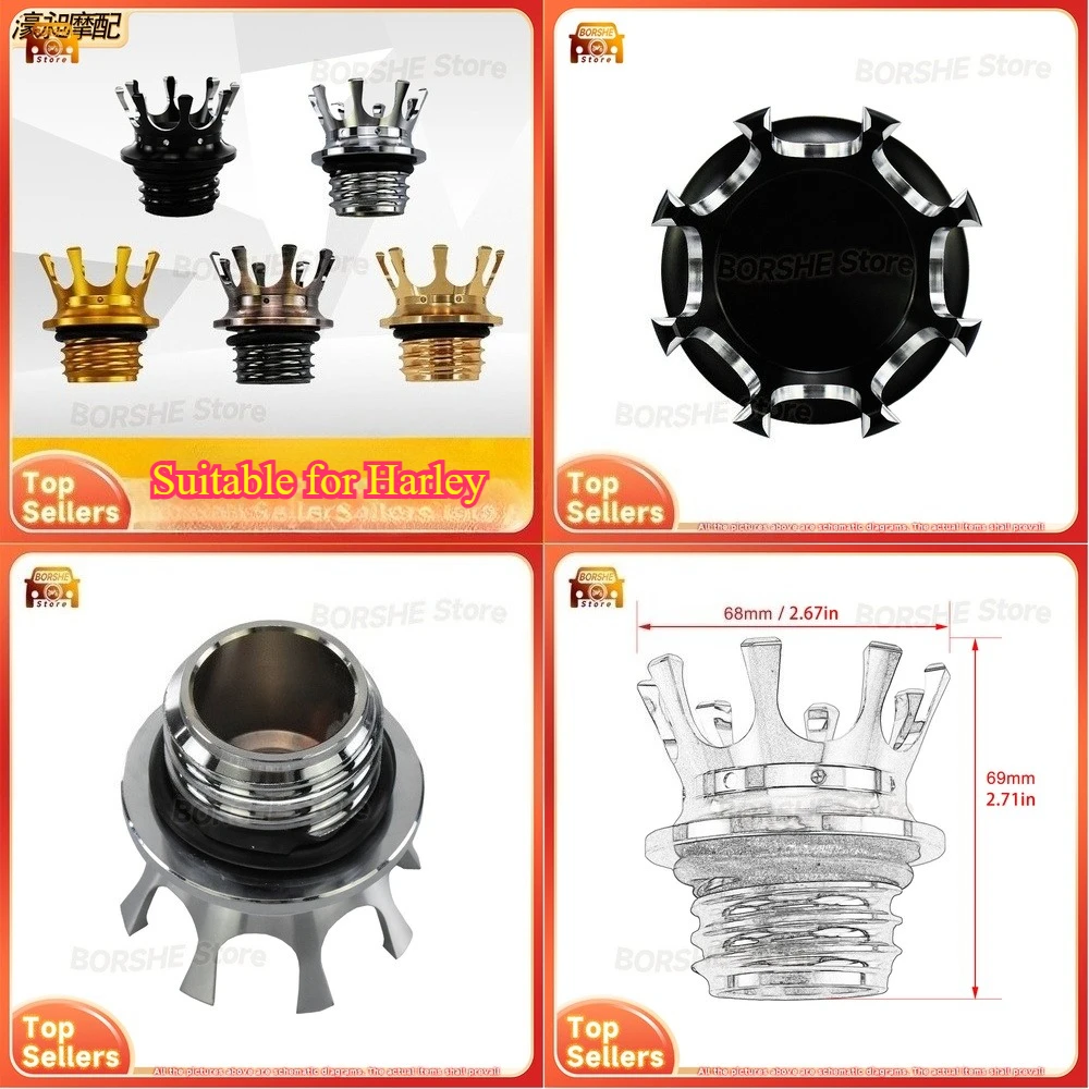 

2026 Suitable for Harley 883 1200 Softail Dyna Vintage Crown Fuel Tank Cap Motorcycle Modification Accessory