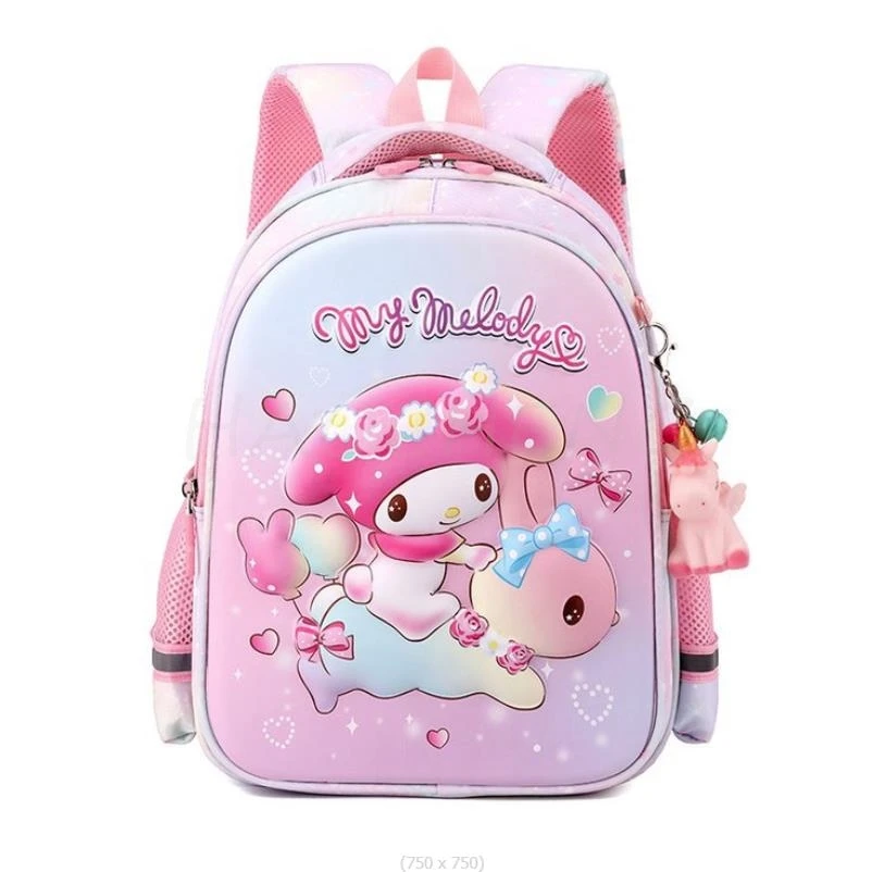 Kuromi-mochila de dibujos animados para niño y niña, morral escolar con diseño de melodía, bolsa de viaje, el mejor regalo