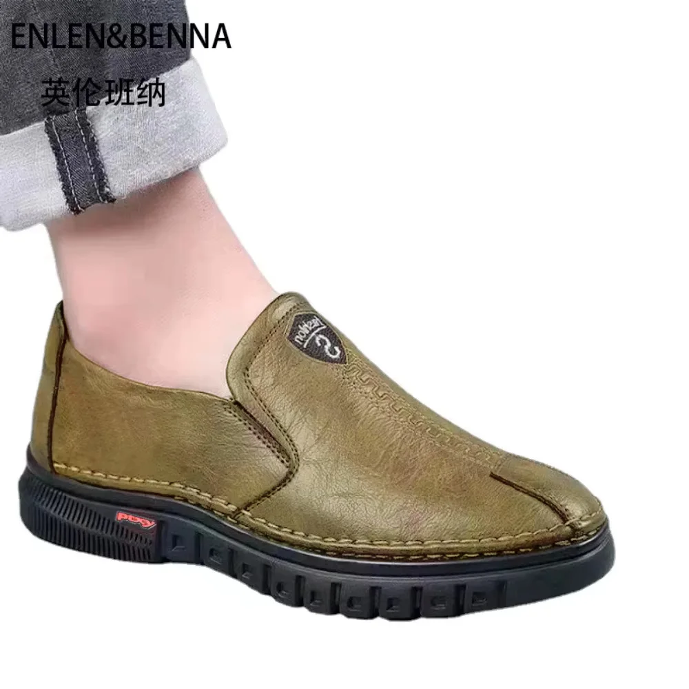 Men's shoes comfortable fashion synthetic leather shoes soft sole soft surface non-slip men's leather shoes image 5