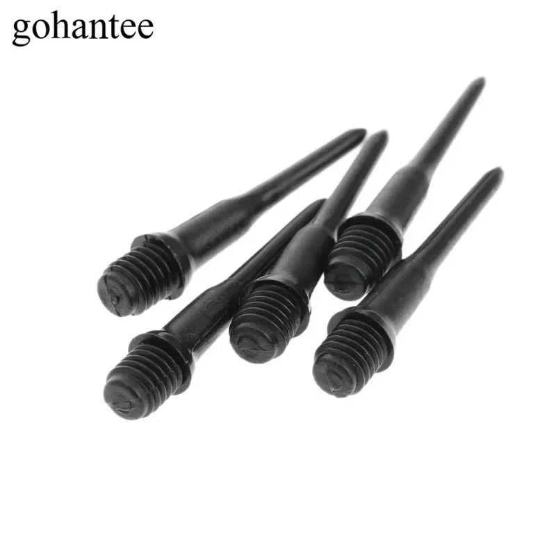 gohantee 50PCS/ LOT Short Soft Safety Plastic Dart Tips Stubby Black Points Shafts Flights Darts Accessories Outdoor Sports