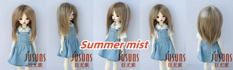 JD762 Natural curls Mid long doll wigs that can be tilted and self trimmed with bangs Full sizes Doll Accessories