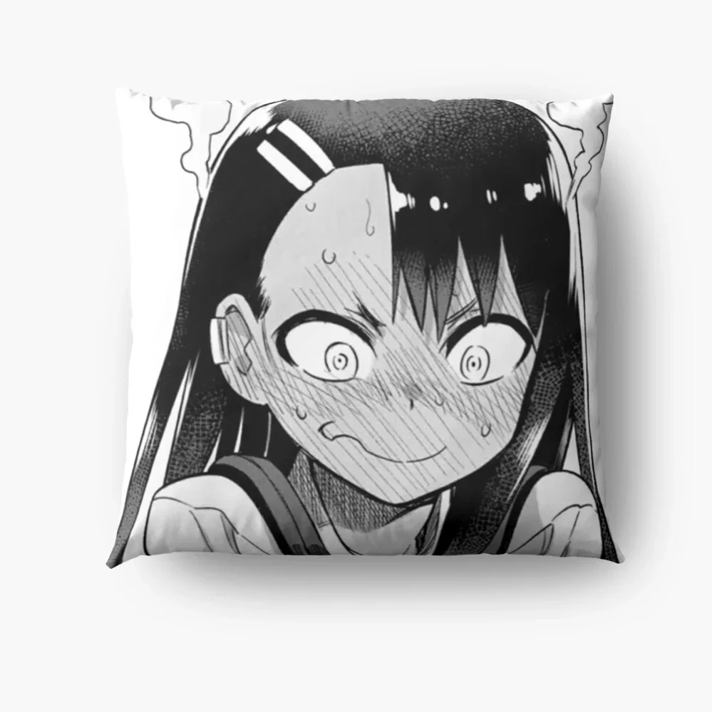 Ijiranaide Nagatoro San Nagatoro Embarrased Pillow Cases Sofa Car Throw Pillow Cushion Cover Home Decoration