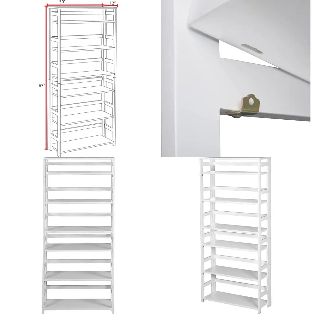 

67 High White Wooden Bookcase with 30 Width