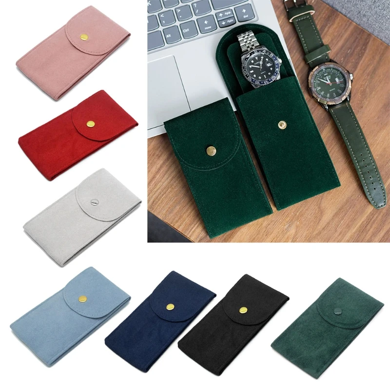 Portable Flannelette Fabric Watch Pouch Storage Bag Single Watch Travel Organizer Display Pouch for Men and Women Dropshipping