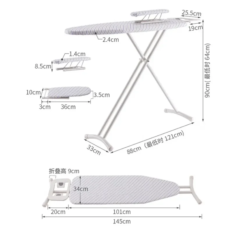 Multifunctional Ironing Board Canvas Cover Removable Washable Cloth Pad for Ironing Table
