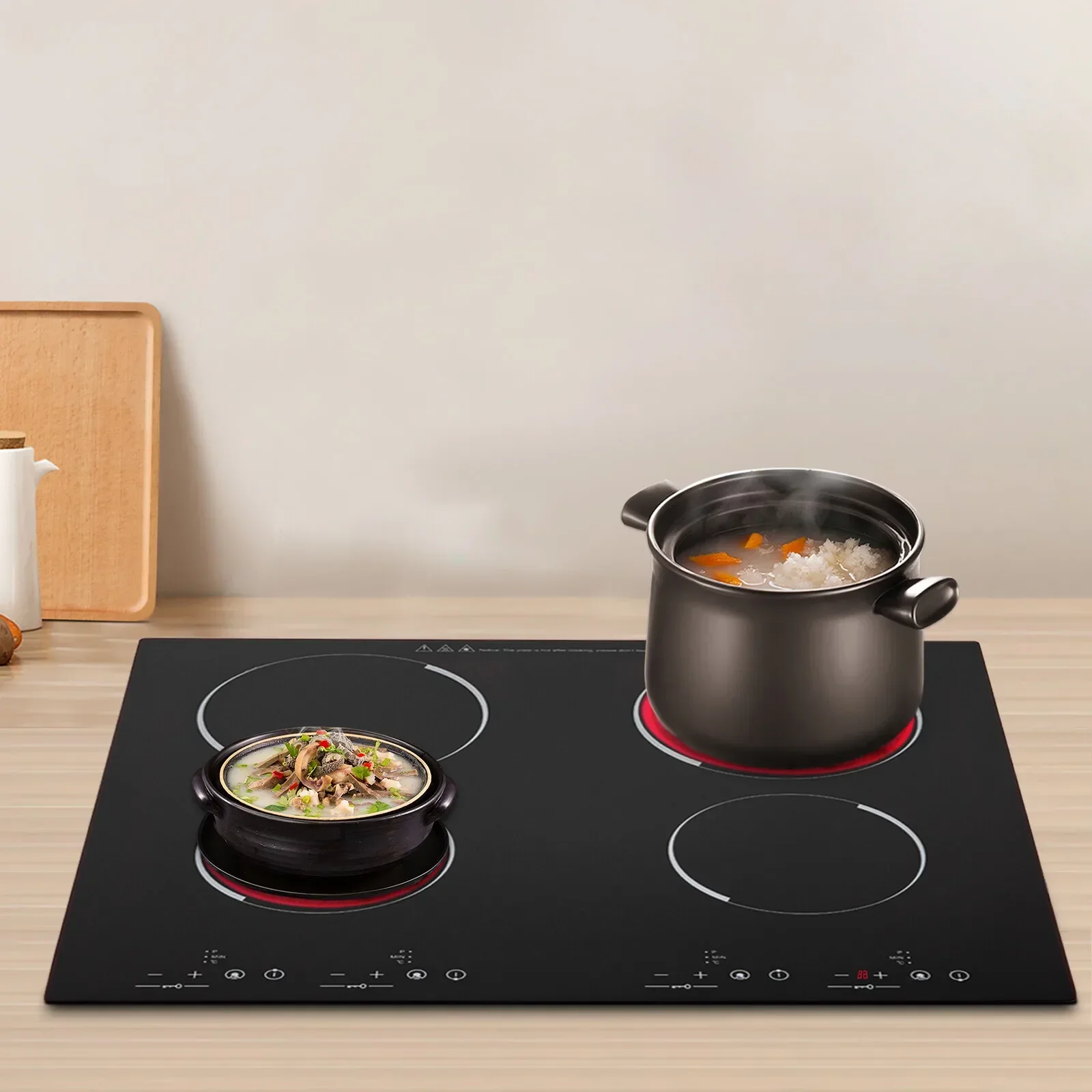

3000W 110V Electric Cooktop Built-in 4 Burners with Sensor Touch Control