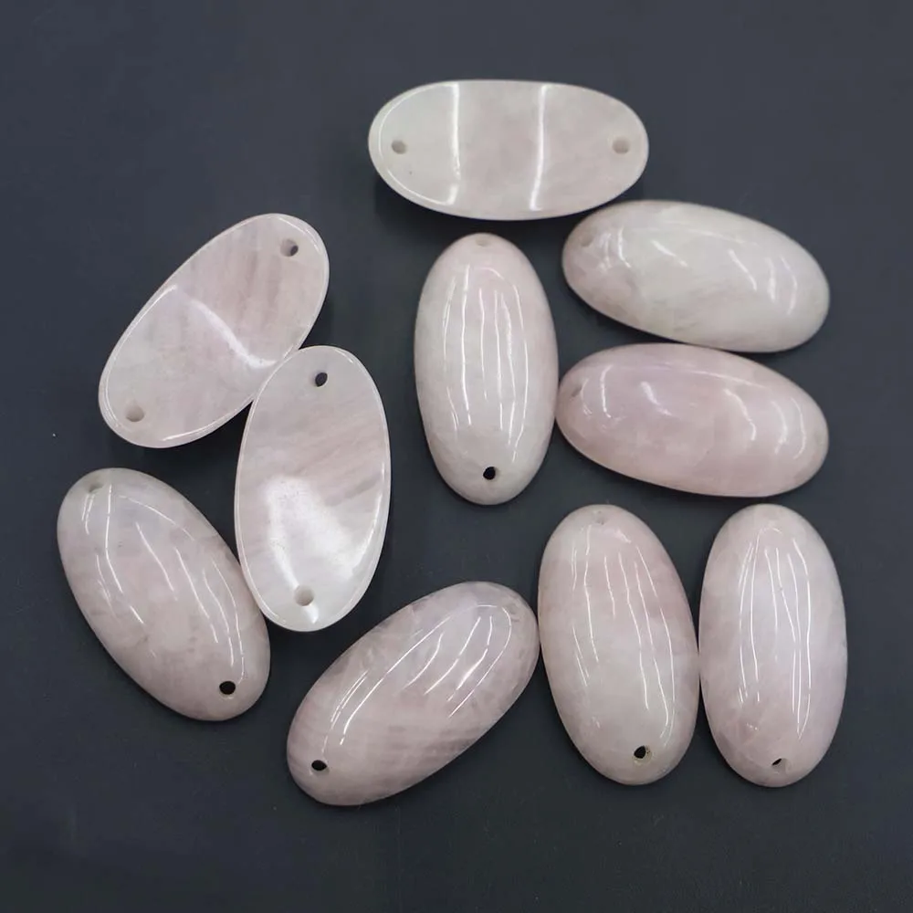 Natural Stone Rose Quartz Hand Bracelet Powder Crystal Necklace Pendant Charms Fashion Making Jewelry Accessories Wholesale 6Pcs