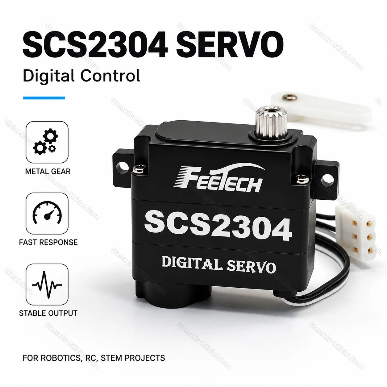 Feetech Standard SC-2304-C001 6V 3.0kg.cm 0.078sec/60° Aluminum Shell Steel Gear Coreless Motor Serial Bus High Precision Servo
