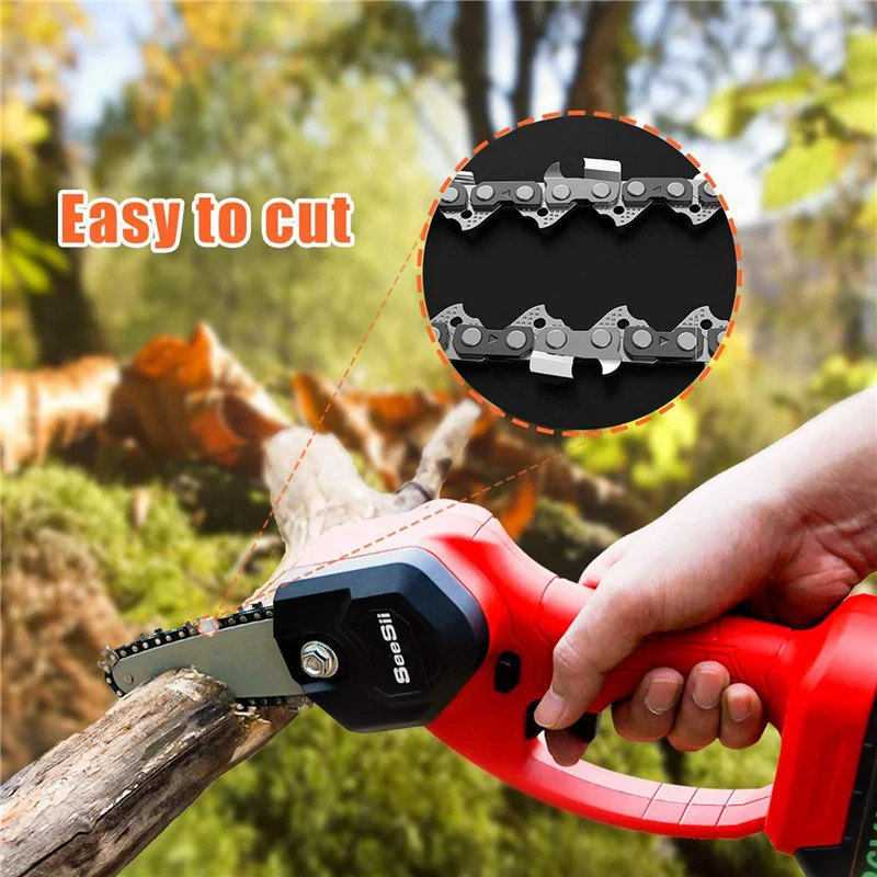 6Pcs 4-Inch 1/4Inch Guide Saw Chain Mini Chainsaw Chain For 4 Inch Cordless Electric Protable Battery Handheld Chainsaw