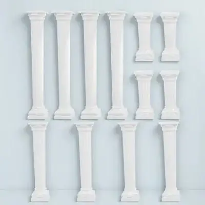 12 Uds. Decoración de Pilar romano, Mini columnas delicadas, accesorio para fotos, adorno de mesa de arena, decoración del hogar, columna romana Interior en miniatura