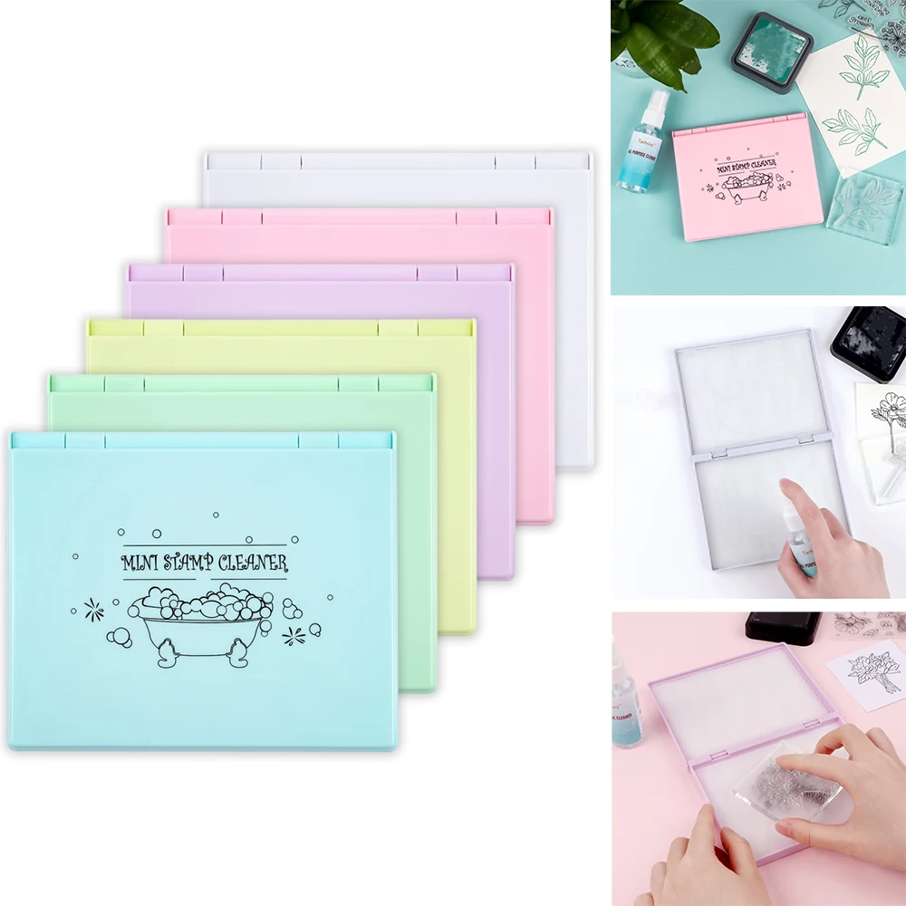 1pc Reuseable Stamp Scrubber for Rubber/Cling/Foam Stamps Cleaner Washer for DIY Scrapbook Paper Album Card Stamp Cleaning Pad