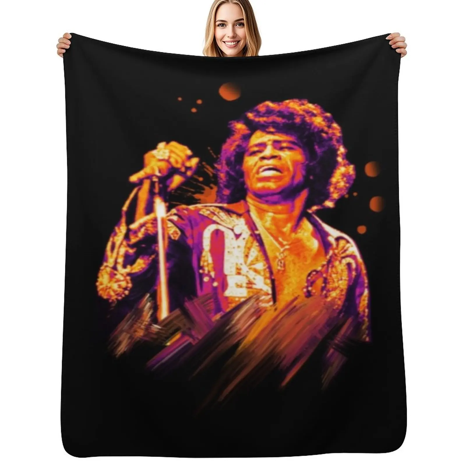 

James Brown T-ShirtJames Brown funk Throw Blanket Designers Blankets Sofas Of Decoration Retros Plaid Blankets