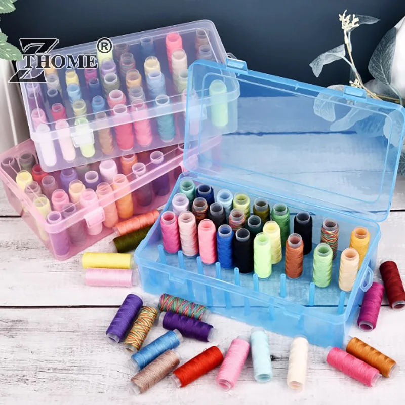 New Sewing Thread Storage Box 24/42 Spools Bobbin Organize Case Container Storage Box Craft Spool Display Rack