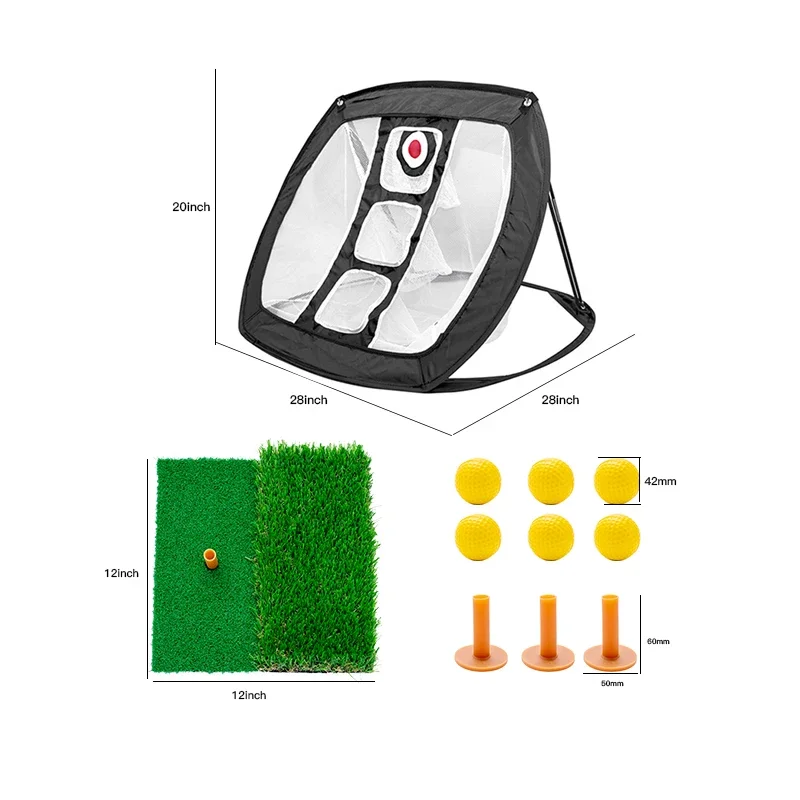 

Golf Chipping Net with Ball Tee and Putting Mat Golf Practice Net