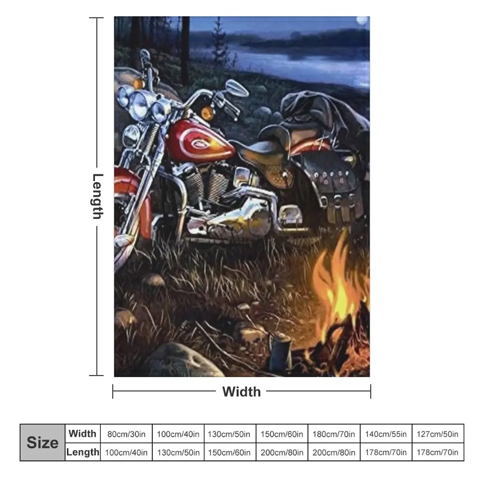 Bike Campfire Throw Blanket couch cozy soft plush fuzzy picnic outdoor blanket