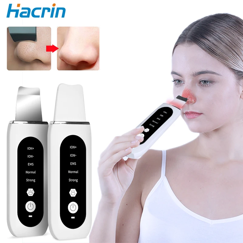 Ultrasonic Skin Scrubber Blackhead Remover Deep Face Cleaning Ultrasonic Cleaner Shovel Facial Peeling Cleaning Acne 26000hz