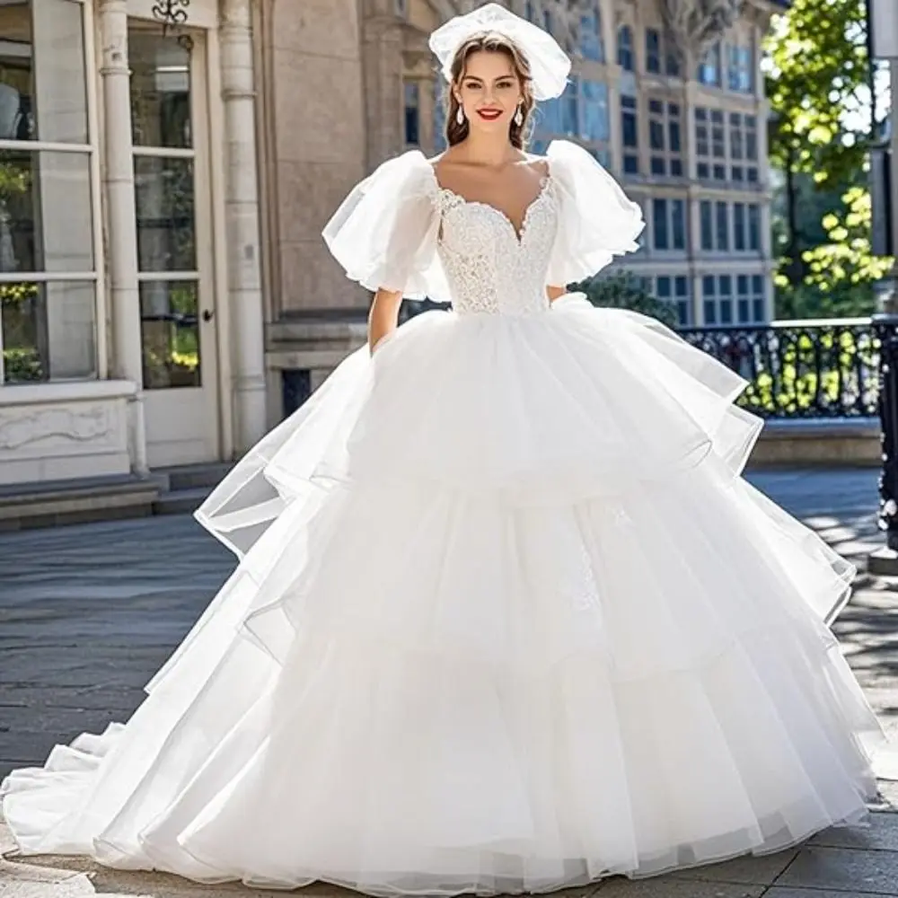 New White Petticoat 3-Hoops Long Crinoline Skirt Underskirt image 5