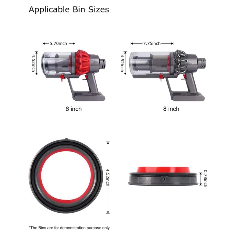 6X สําหรับ Dyson V10 SV12 เครื่องดูดฝุ่น-ถังเก็บฝุ่นด้านบนคงที่แหวนปิดผนึกสิ่งที่แนบมาอะไหล่อุปกรณ์เสริมใหม่
