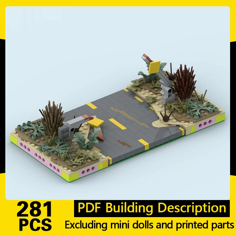 

City Street View Model MOC Building Bricks Half Road Straight Modular Technology Gifts Holiday Assemble Children Toys Suit