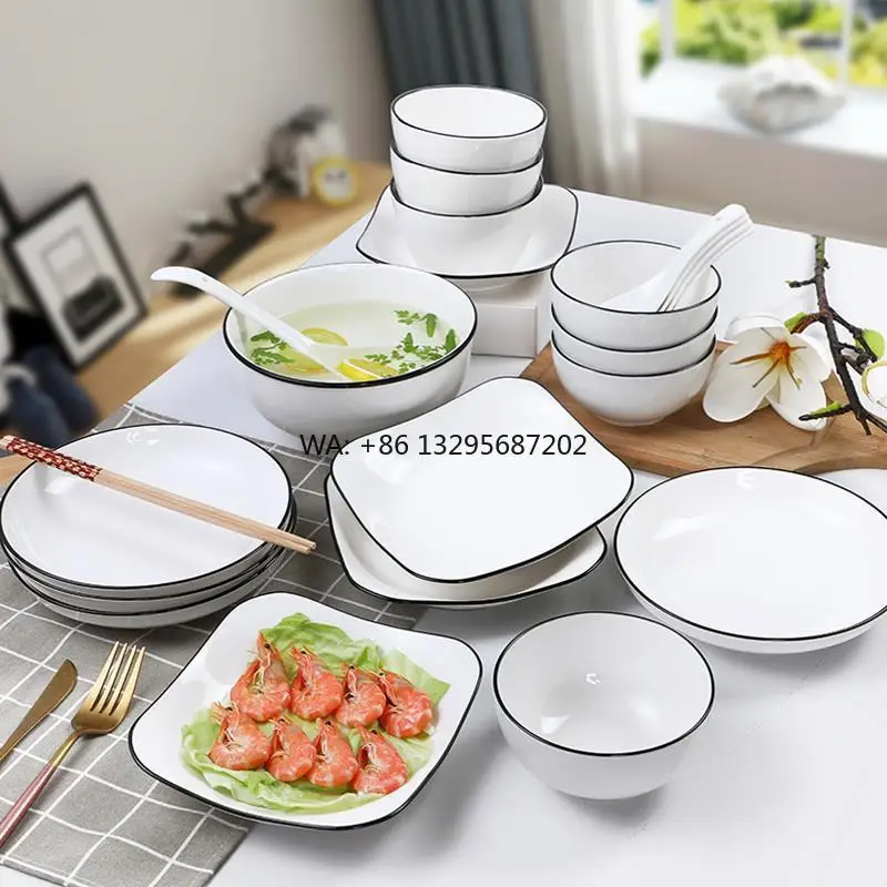 

Цзиндэчжэнь, японский набор чаш и посуды, скандинавская керамическая чаша, палочки для еды, тарелка, посуда, посуда для микроволновой печи