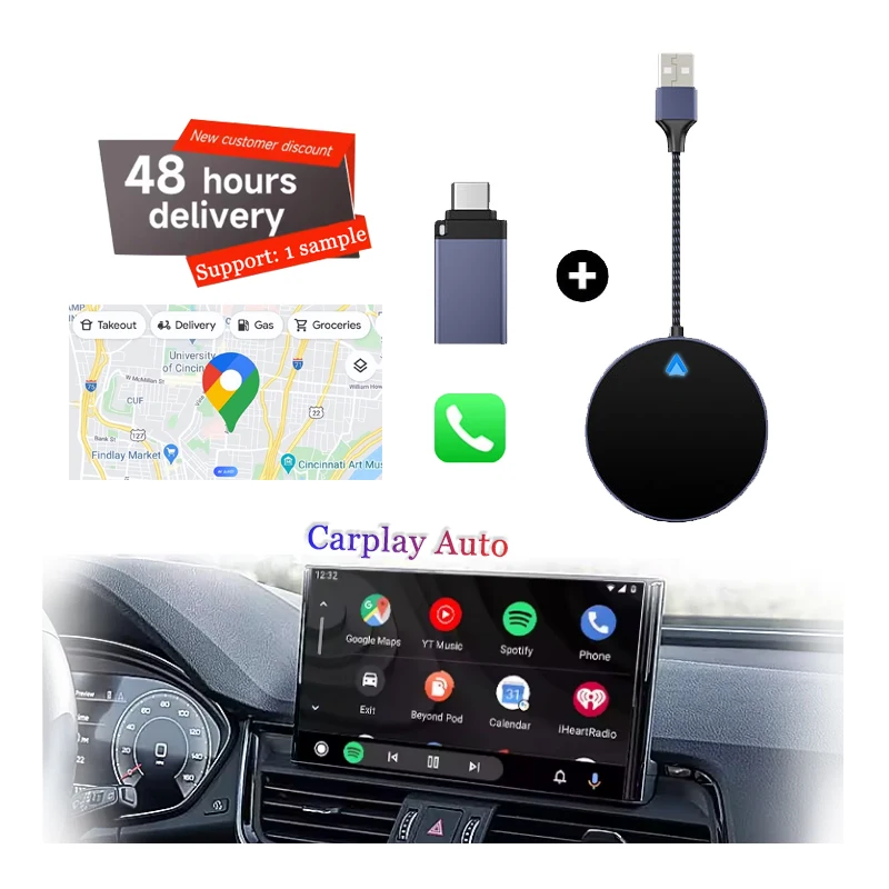 

OEM Android Auto Car Play 5G WiFi Проводной к беспроводному онлайн-обновление Автоматическое подключение Беспроводной адаптер Carplay для автомобиля