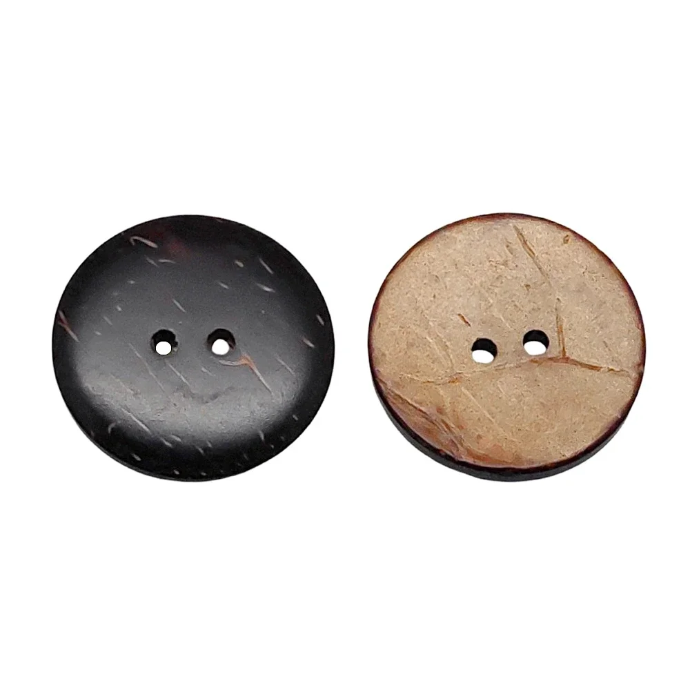 13-28mm 2 Holes Natural Eco-friendly Coconut Shell Wood Button For Clothing DIY Children Scrapbook Decorative Sewing Accessories