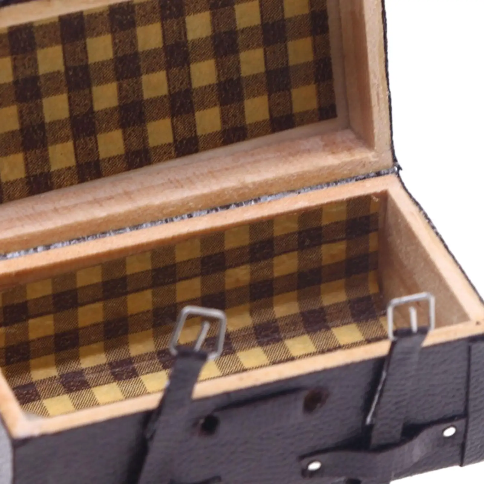 Mini mala para casa de bonecas, móveis para casa de bonecas, acessórios para casa de bonecas em escala 1/12, caixa de bagagem para adereços fotográficos de casa de bonecas