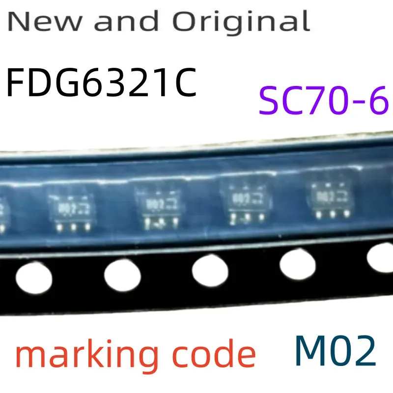 FDG6321C SC70-6 N-Channel and P-Channel 20 V (D-S) MOSFET marking code M02
